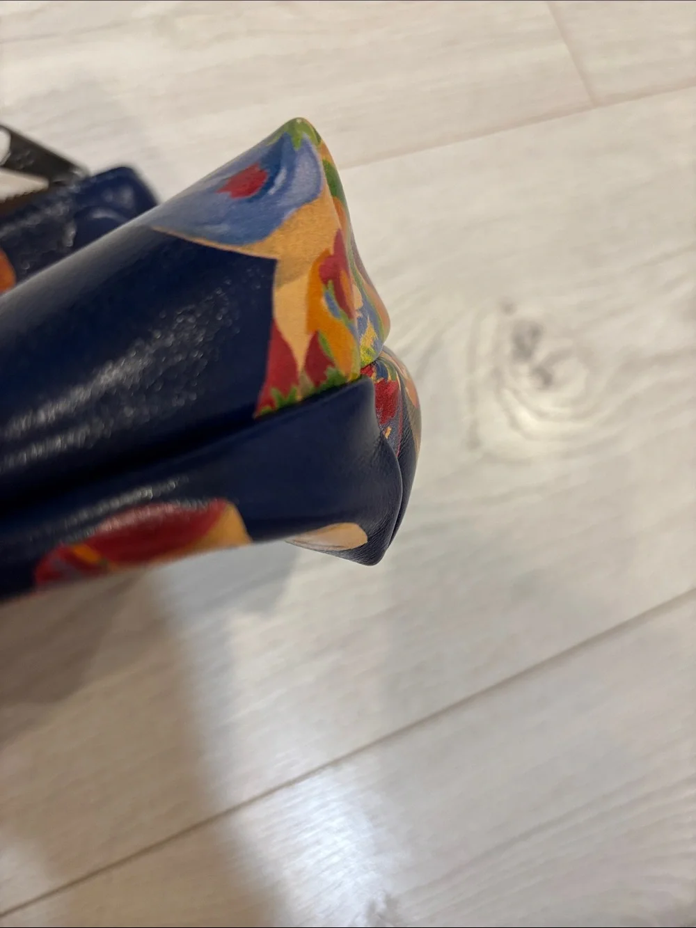 Patricia Nash Navy Floral Wristlet Clutch with Multicolor Blooms